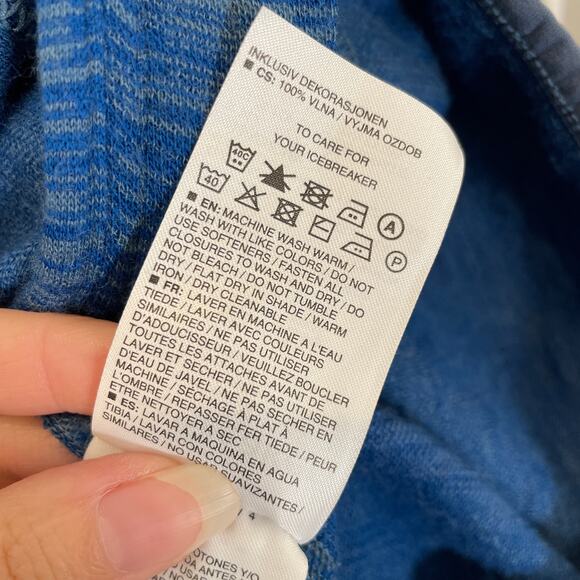 Icebreaker Mens Merino Wool Zip Jacket Base Layer Blue Spacedye Gorpcore L - Picture 5 of 6